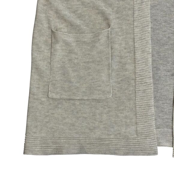 Eileen Fisher Merino Wool Blend Open Cardigan Sweater System in Cream - Size L - Picture 5 of 8
